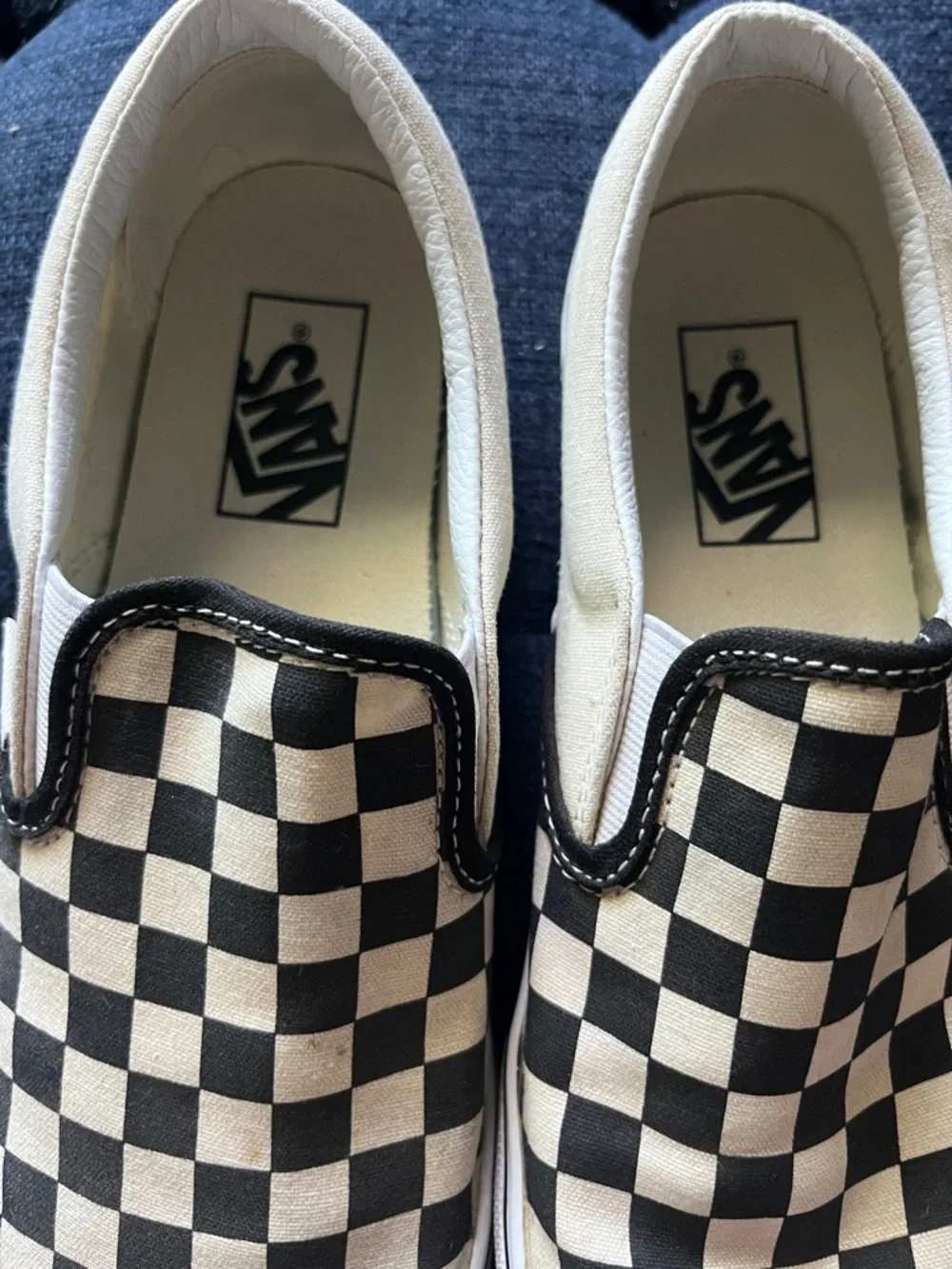 Vans Slip-On Checkerboard Shoes. Black & White. Women’s 9 - Picture 5 of 6